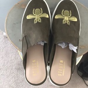 COPY - Steve Madden Lora Olive Slide In shoes.